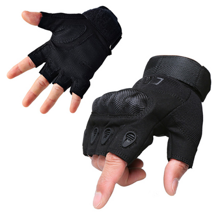 Half Finger Rubber Knuckle Protective Tactical Gloves