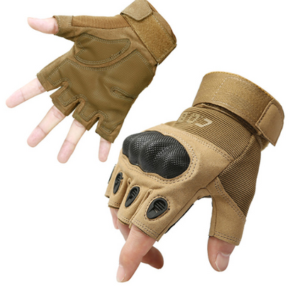 Half Finger Rubber Knuckle Protective Tactical Gloves